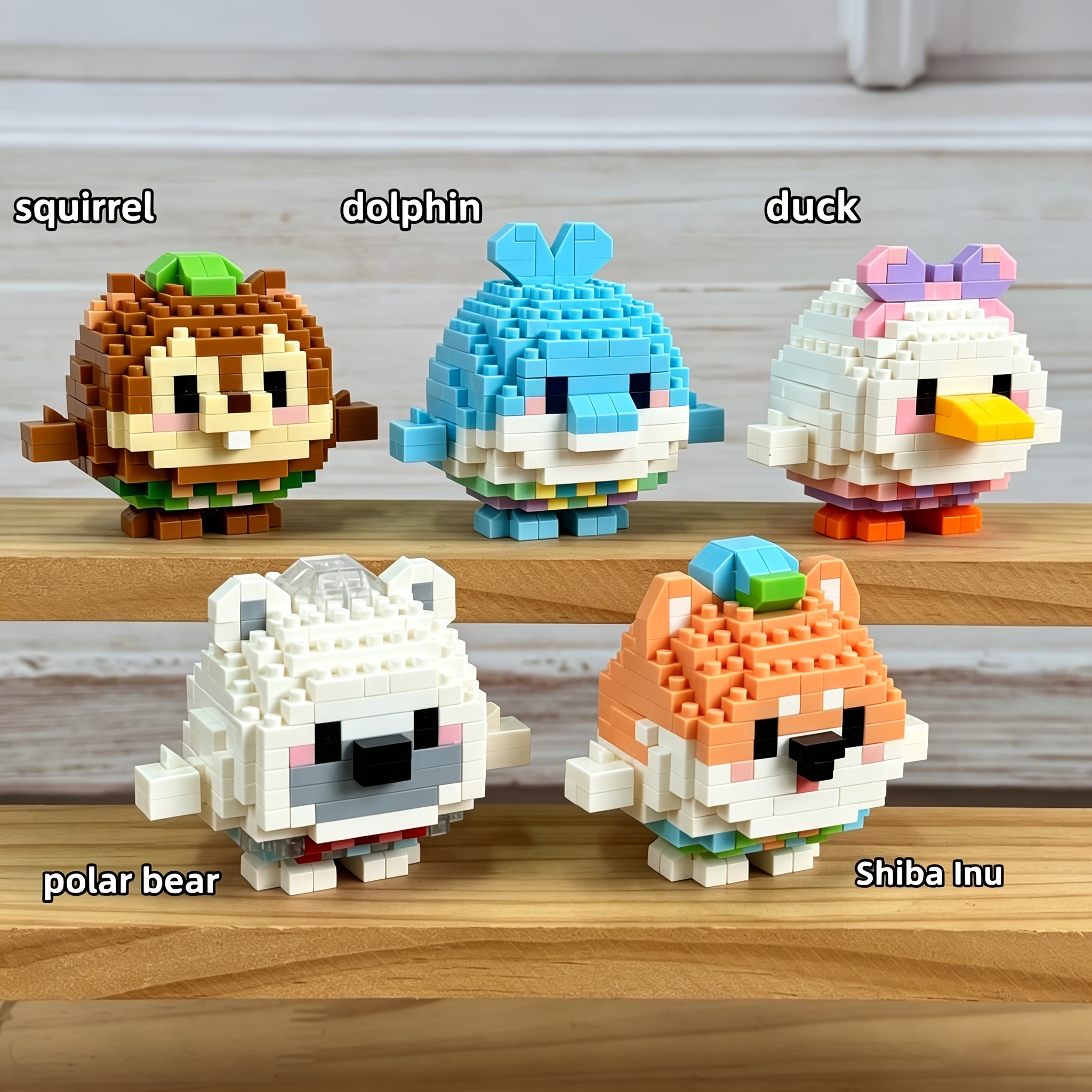 Cute Spherical Animal Mini Blocks, Educational Gift